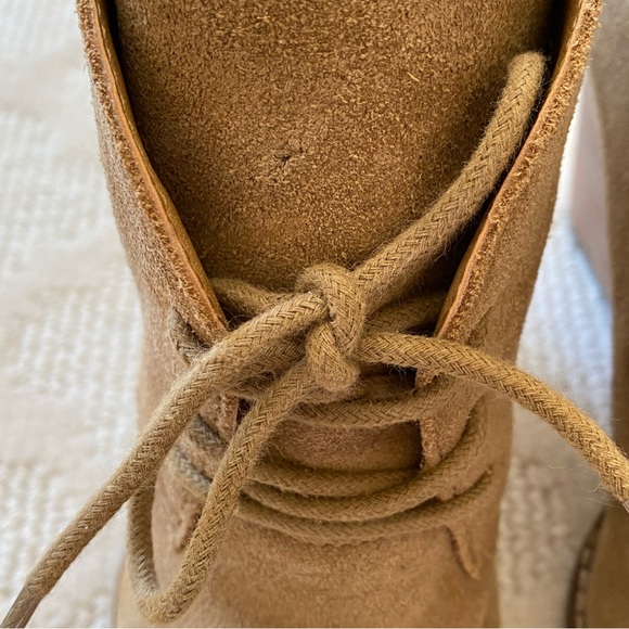 Lucky Brand Yamene Wedge Lace up Ankle Booties Suede Tan Size 6.5M - Picture 12 of 12